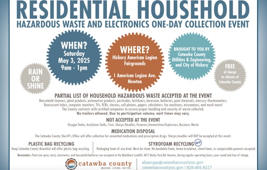 Catawba County Residents Can Dispose of Hazardous Waste for Free at Hickory Fairgrounds on May 3