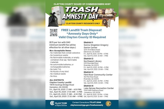 Clayton County Offers Free Trash Disposal for Residents During Trash Amnesty Days