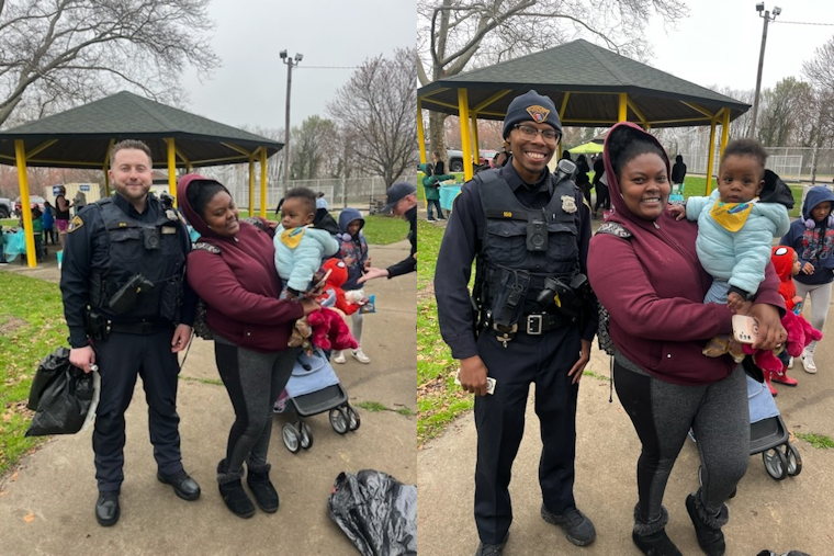 Cleveland Police Engage with Community at Easter Egg Hunt in Roberto Clemente Park