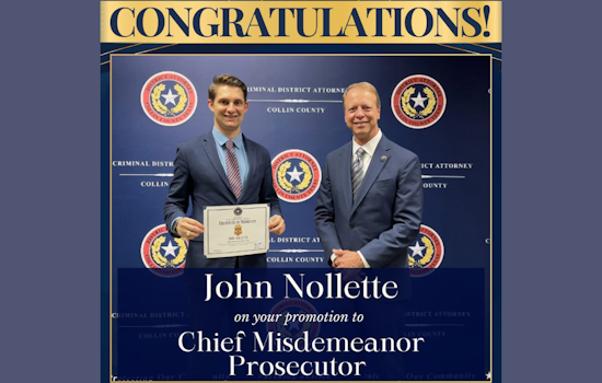Collin County Celebrates John Nollette's Promotion to Chief Misdemeanor Prosecutor