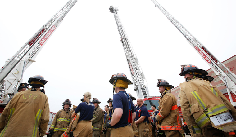 Columbus Fire Recruits Conquer Ladder Climb Exercise in Rigorous Training Program