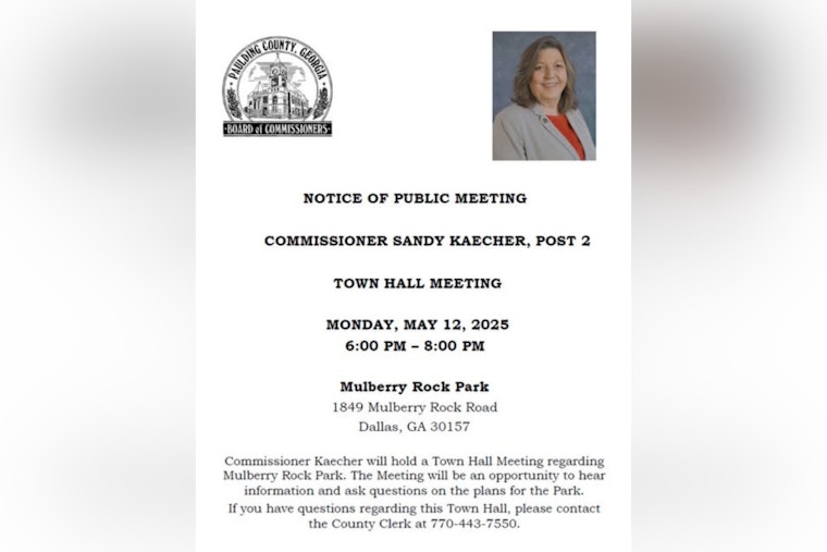 Dallas, GA Community Invited to Discuss Future of Mulberry Rock Park at Public Town Hall Meeting