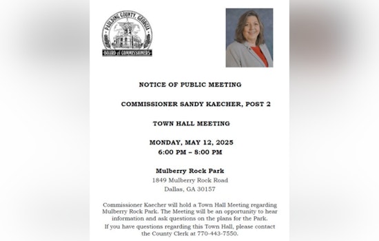 Dallas, GA Community Invited to Discuss Future of Mulberry Rock Park at Public Town Hall Meeting