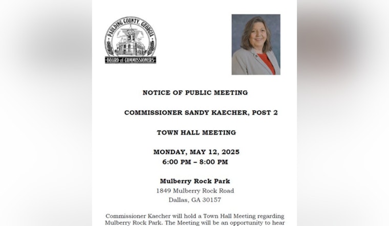 Dallas, GA Community Invited to Discuss Future of Mulberry Rock Park at Public Town Hall Meeting