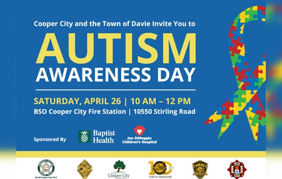 Davie, Cooper City to Host Autism Awareness Day with Fire Demos, Sensory Tent Backed by Baptist Health, Joe DiMaggio Hospital