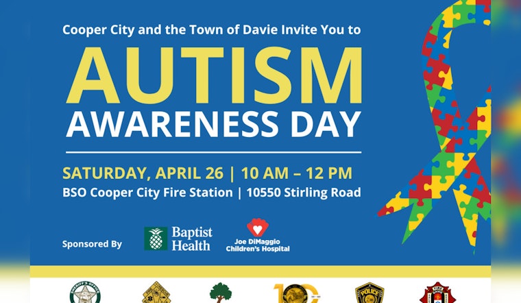 Davie, Cooper City to Host Autism Awareness Day with Fire Demos, Sensory Tent Backed by Baptist Health, Joe DiMaggio Hospital