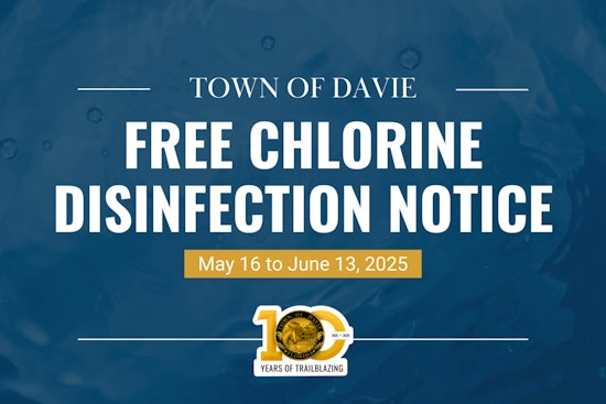 Davie to Implement Temporary Chlorine Treatment for Water Supply Following Health Department Guidelines