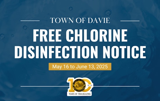 Davie to Implement Temporary Chlorine Treatment for Water Supply Following Health Department Guidelines