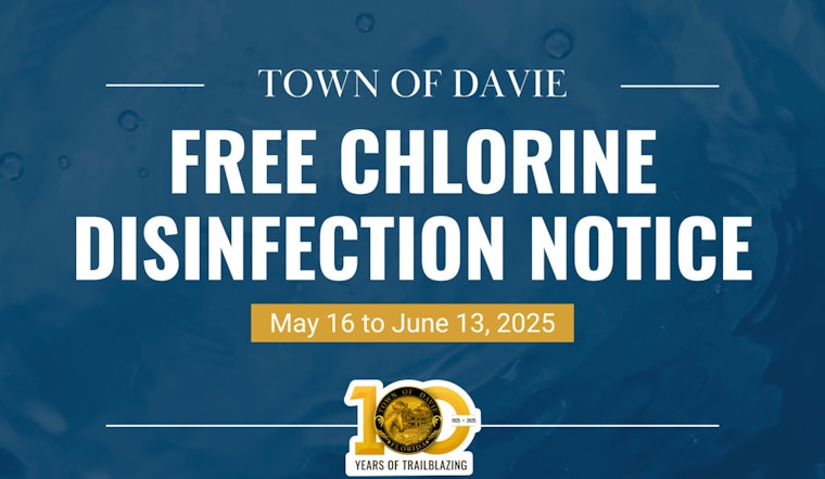 Davie to Implement Temporary Chlorine Treatment for Water Supply Following Health Department Guidelines