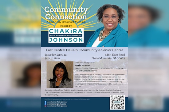 DeKalb County District 4 Commissioner Chakira Johnson to Host 'Community Connection' Breakfast in East Central DeKalb
