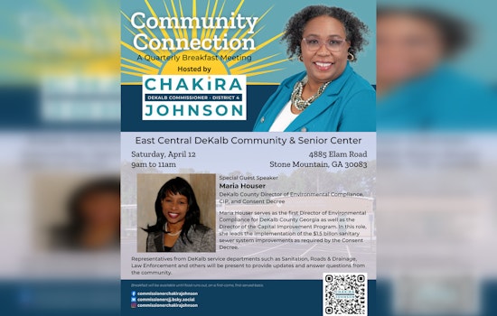 DeKalb County District 4 Commissioner Chakira Johnson to Host 'Community Connection' Breakfast in East Central DeKalb