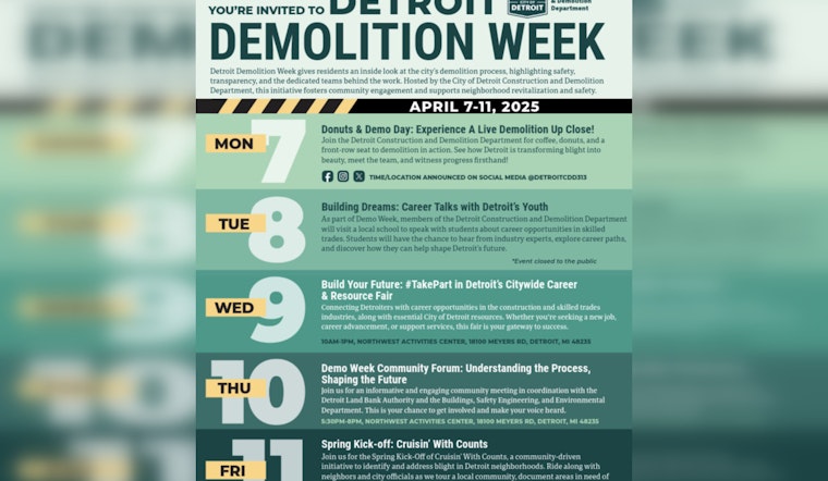 Detroit Demolition Week Returns with Interactive Events to Engage, Educate, and Inspire Residents