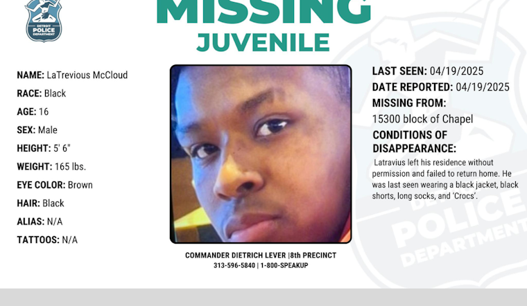 Detroit Police Seek Public Help to Find Missing Teen LaTrevious McCloud