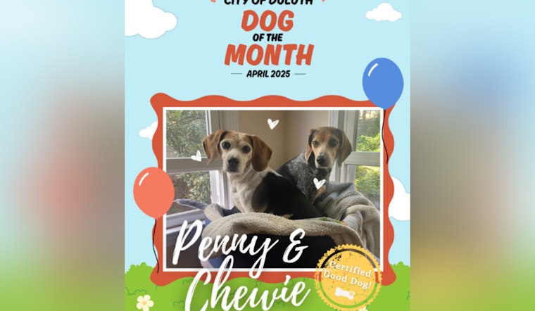 Duluth Celebrates Beagles Penny and Chewie as Dogs of the Month, Promotes Clean Waterways Initiative