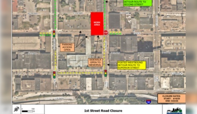 Duluth Drivers Alert: 6-Week Road Closure on East First Street Begins April 10 with Detour Routes in Place