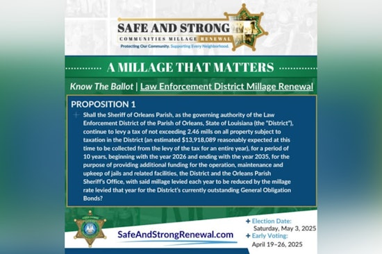 Early Voting Commences in Orleans Parish for Critical Safety Millage Renewal