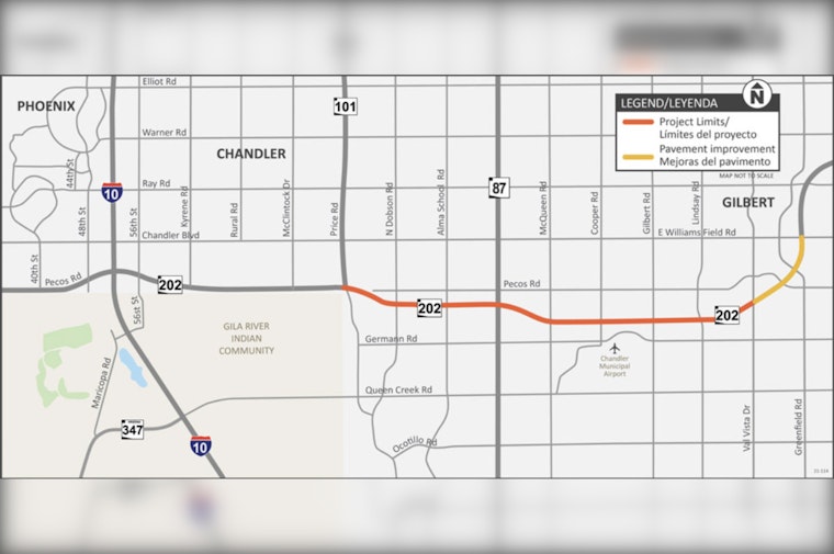 Eastbound Loop 202 On-Ramp at Gilbert Road in Southeast Valley Closing for 60 Days Starting April 11