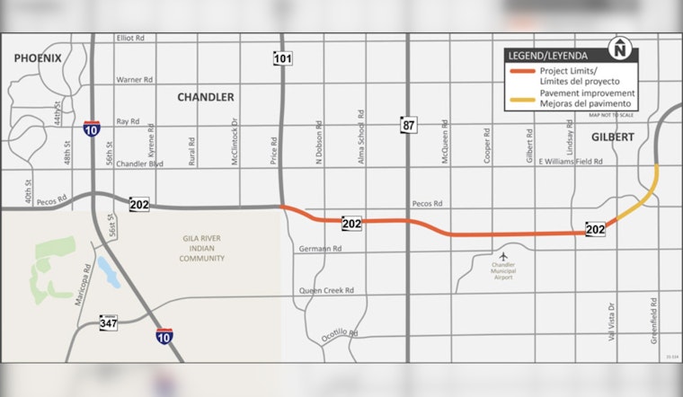 Eastbound Loop 202 On-Ramp at Gilbert Road in Southeast Valley Closing for 60 Days Starting April 11