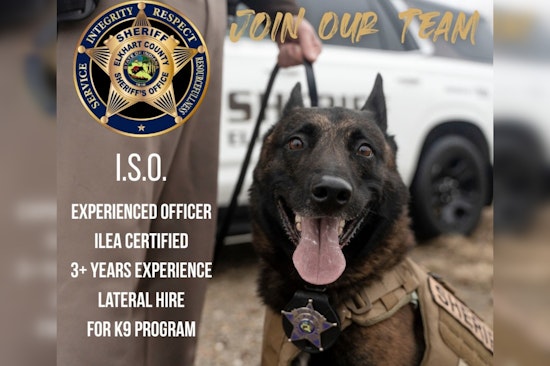 Elkhart County Sheriff's Office Seeks Experienced Officers for Lucrative K9 Unit Positions