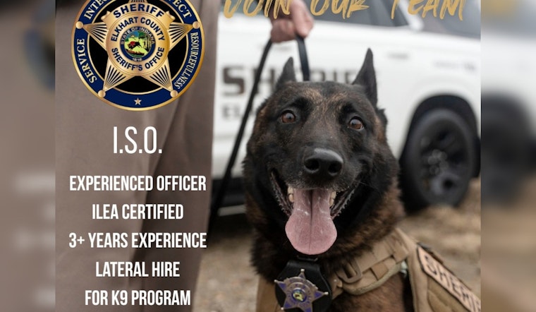 Elkhart County Sheriff's Office Seeks Experienced Officers for Lucrative K9 Unit Positions