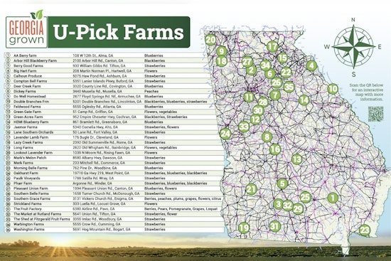 Explore Georgia's Farms with the New 2025 Georgia Grown You-Pick Agritourism Map