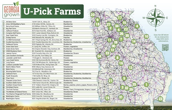 Explore Georgia's Farms with the New 2025 Georgia Grown You-Pick Agritourism Map