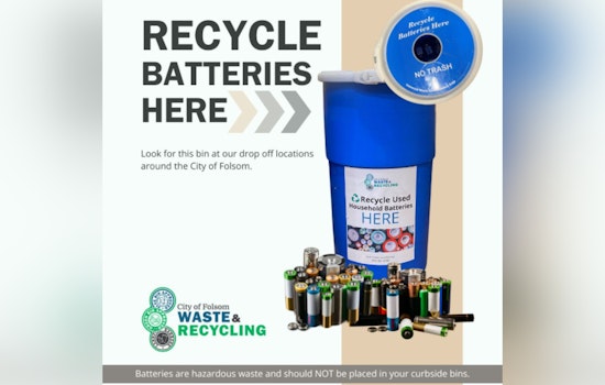 Folsom Urges Residents to Recycle Batteries Properly, Outlines Accessible Drop-off Locations