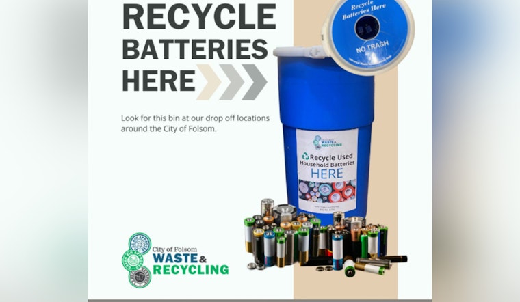 Folsom Urges Residents to Recycle Batteries Properly, Outlines Accessible Drop-off Locations