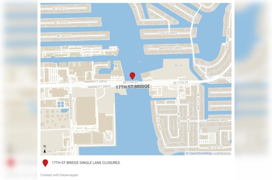 Fort Lauderdale Alert, 17th Street Bridge Single-Lane Closures for Lighting Repairs in May