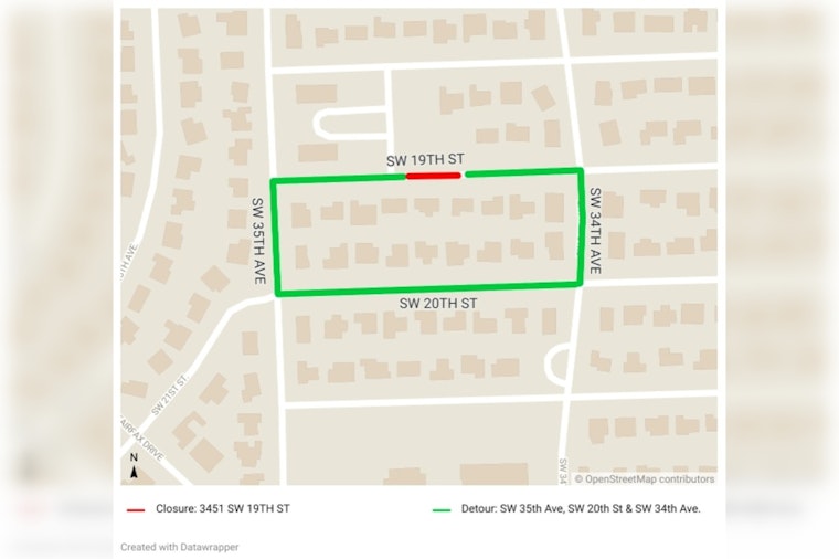 Fort Lauderdale Announces Road Closure on SW 19th Street for Sewer Work, Advises Detours