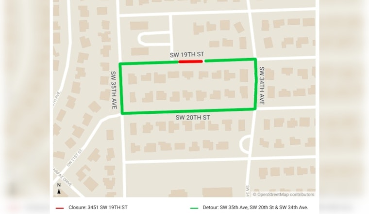 Fort Lauderdale Announces Road Closure on SW 19th Street for Sewer Work, Advises Detours