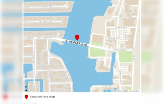 Fort Lauderdale's East Las Olas Boulevard Drawbridge Lane Closure Set for Bridge Maintenance on April 14