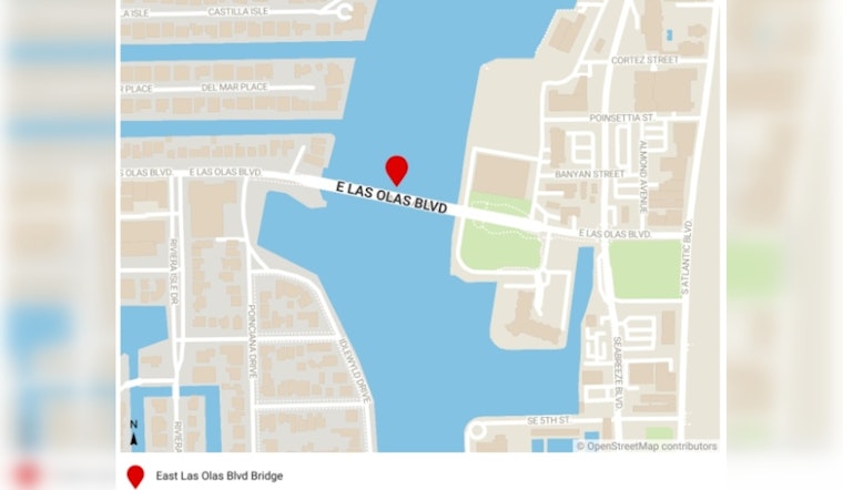 Fort Lauderdale's East Las Olas Boulevard Drawbridge Lane Closure Set for Bridge Maintenance on April 14