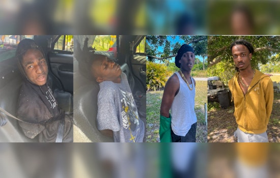 Four Arrested After Car Chase in Fort Pierce, Stolen Firearms Recovered by St. Lucie County Sheriff's Office