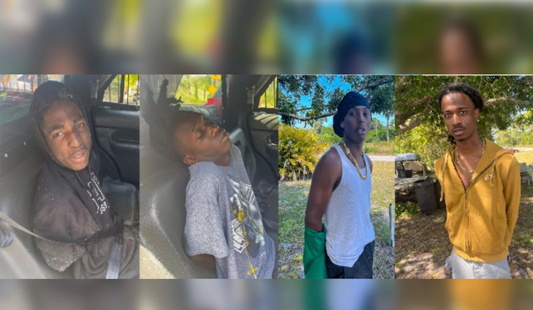 Four Arrested After Car Chase in Fort Pierce, Stolen Firearms Recovered by St. Lucie County Sheriff's Office