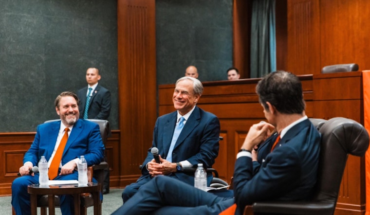 Gov. Greg Abbott Advocates for Legal Efficiency at UT Austin, Touts Texas' Swift Justice and Border Security