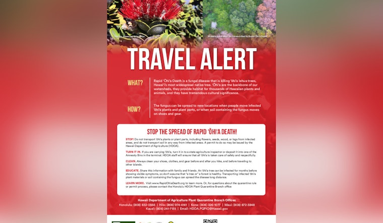 Hawai‘i Department of Agriculture Enforces ʻŌhiʻa Quarantine During Merrie Monarch Festival to Prevent ROD Spread