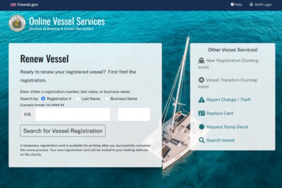Hawaii Sailors Rejoice: DOBOR Launches Online Vessel Registration Renewal Portal