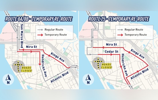 Heads Up Commuters as JTA Announces Temporary Bus Route Changes Due to Construction in Jacksonville