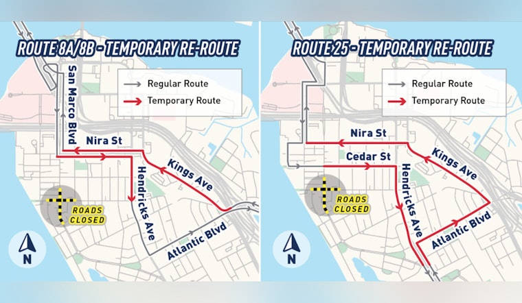 Heads Up Commuters as JTA Announces Temporary Bus Route Changes Due to Construction in Jacksonville