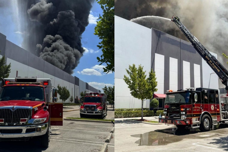 Hialeah Fire Rescue Battles Blazes at Commercial Building and Warehouse, No Injuries Reported