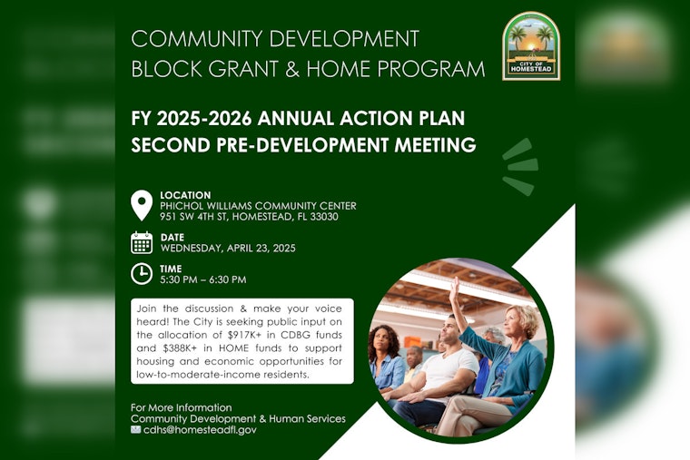 Homestead Seeks Public Input on Federal Funding Plan for Housing and Community Development