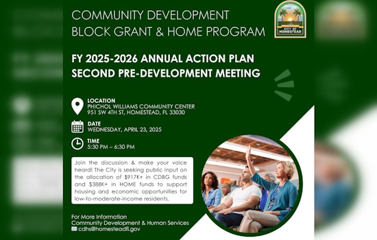 Homestead Seeks Public Input on Federal Funding Plan for Housing and Community Development