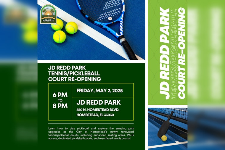 Homestead's JD Redd Park Debuts Upgraded Tennis and Pickleball Courts with Grand Re-Opening Celebration