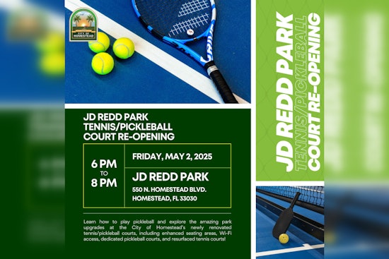 Homestead's JD Redd Park Debuts Upgraded Tennis and Pickleball Courts with Grand Re-Opening Celebration