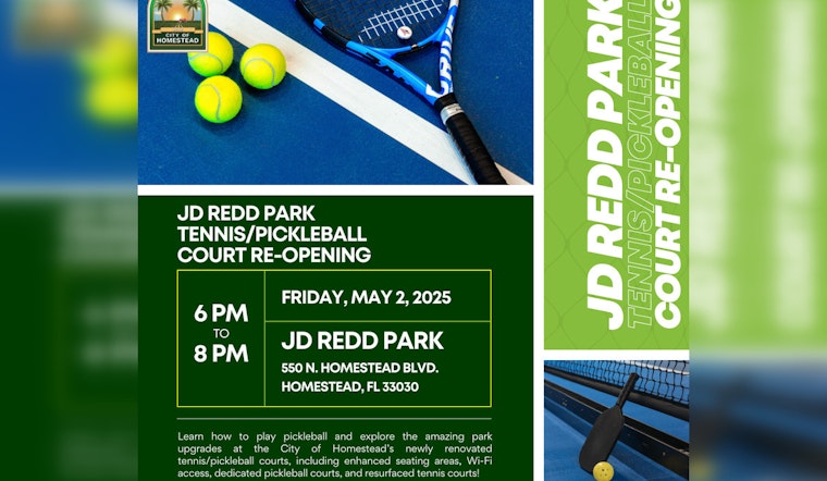 Homestead's JD Redd Park Debuts Upgraded Tennis and Pickleball Courts with Grand Re-Opening Celebration