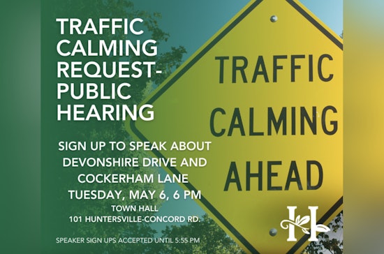 Huntersville Residents Invited to Public Hearing on Traffic Calming on Devonshire Drive and Cockerham Lane