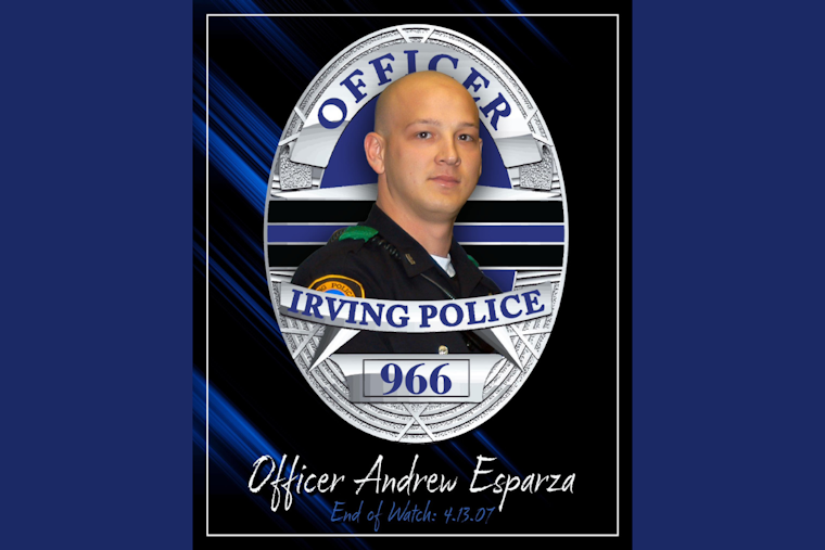 Irving Police Department Honors Legacy of Officer Andrew Esparza on 18th Anniversary of His Passing