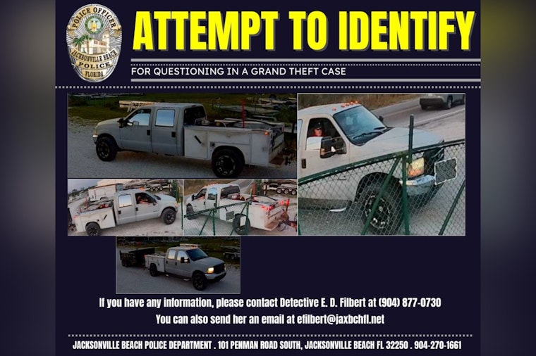 Jacksonville Beach Police Seek Public's Aid in Identifying Suspects in $6,200 Trailer Theft at Windward Beach Marine