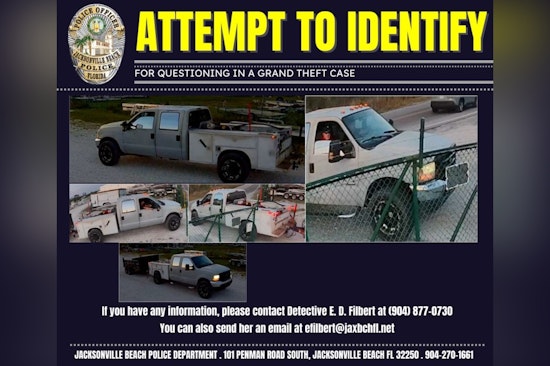 Jacksonville Beach Police Seek Public's Aid in Identifying Suspects in $6,200 Trailer Theft at Windward Beach Marine